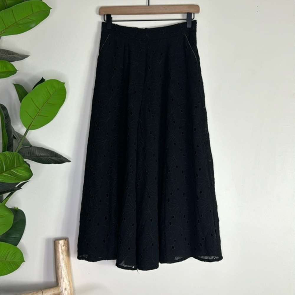 Anna Sui Cropped Wide Leg Black Pants Women’s size Small